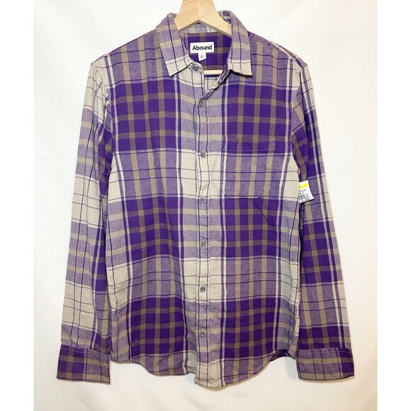 Abound Men's Purple‎ Plaid Long Sleeve Button Up Shirt SIZE SMALL NWT - Picture 1 of 8